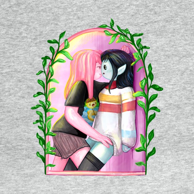 'Through the window' Bubbline, Adventure Time fan art by art official sweetener